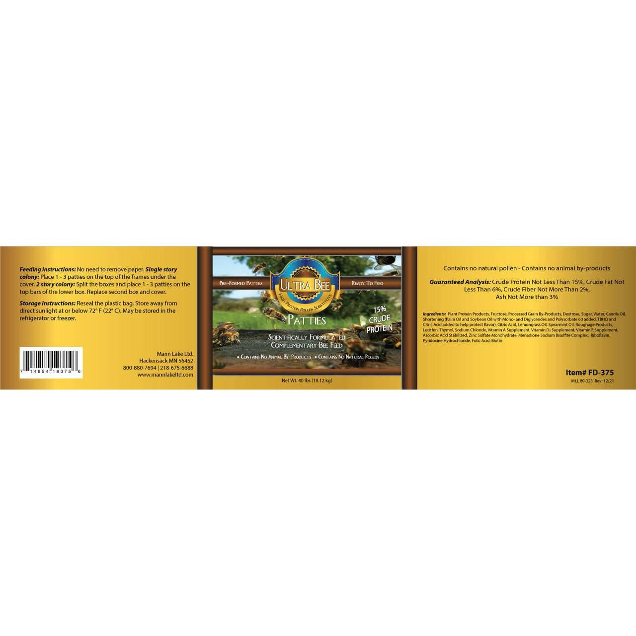 Ultra-Bee-Patties-40-lb-FD375__81943__23433 Ultra Bee Patty