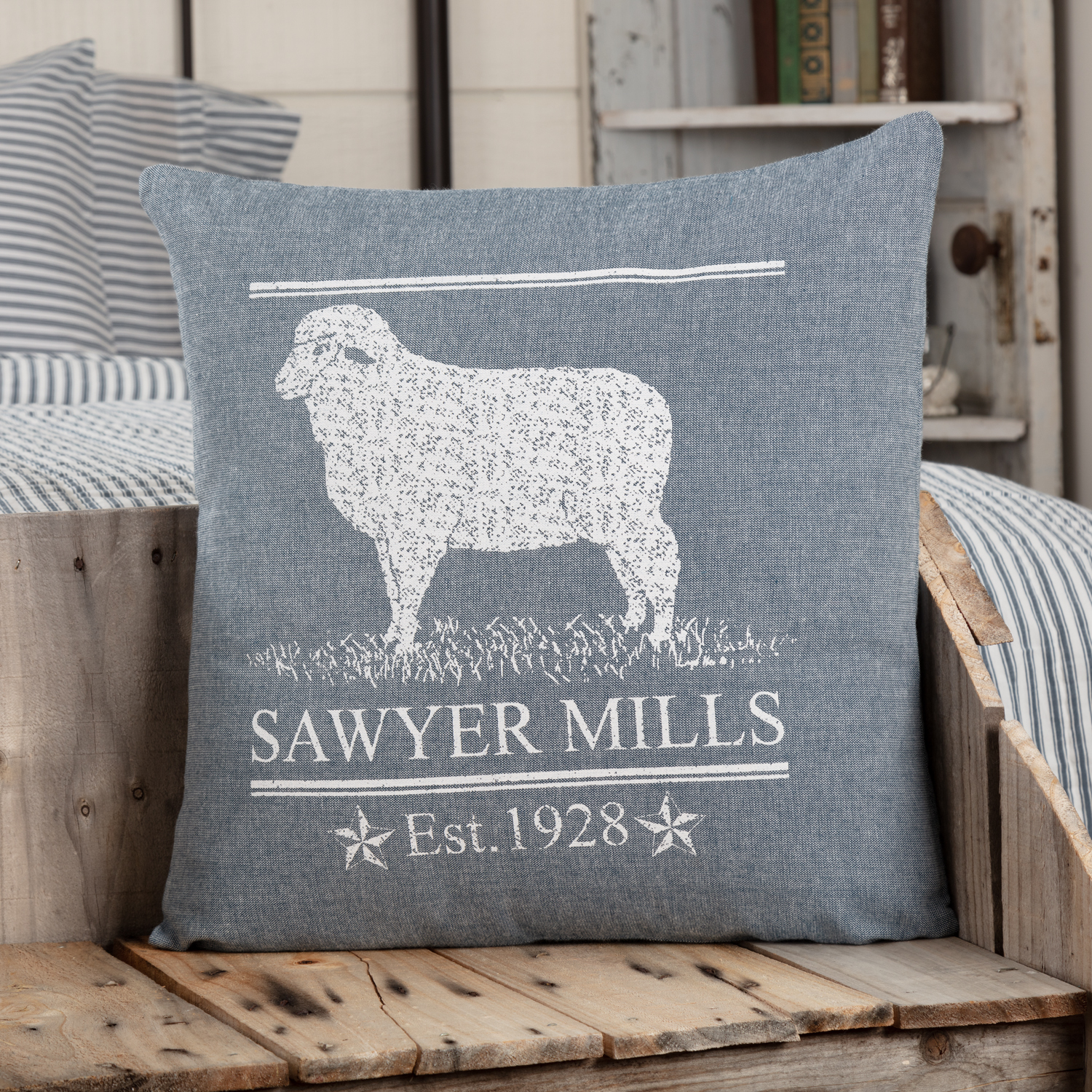 Sawyer Mills Blue Lamb Pillow – The Honey and Bee Connection